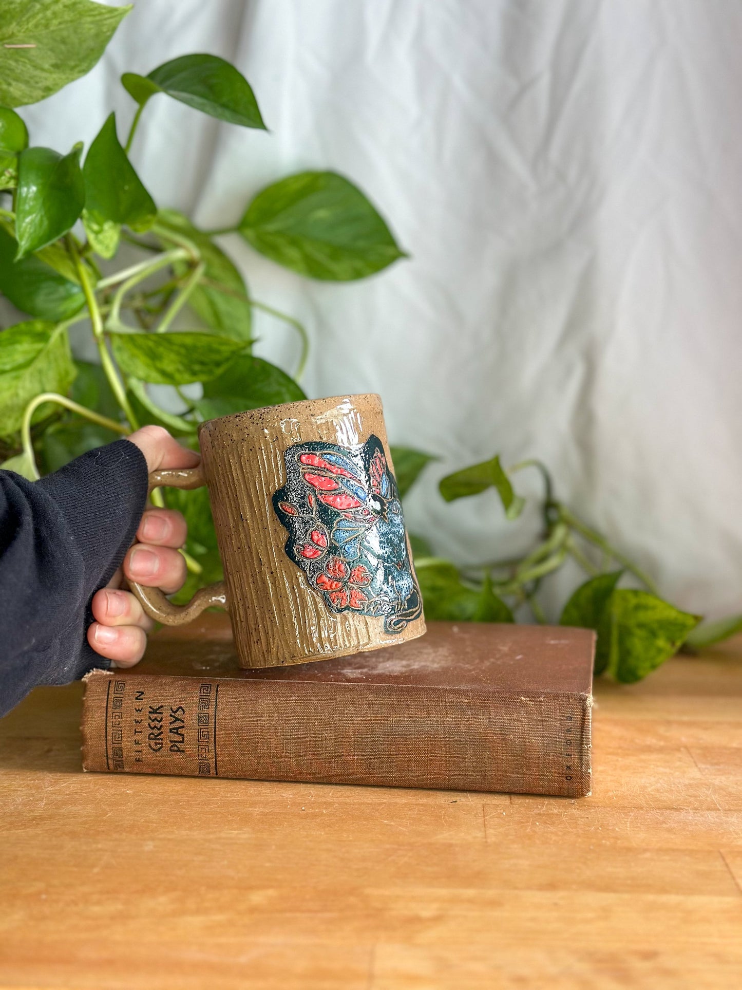 flower pottery mug