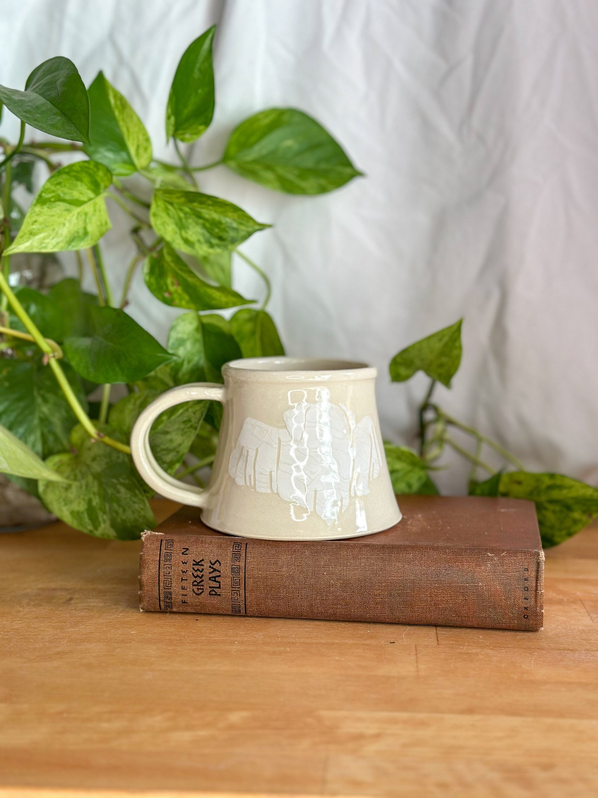 simple ghost dog mug