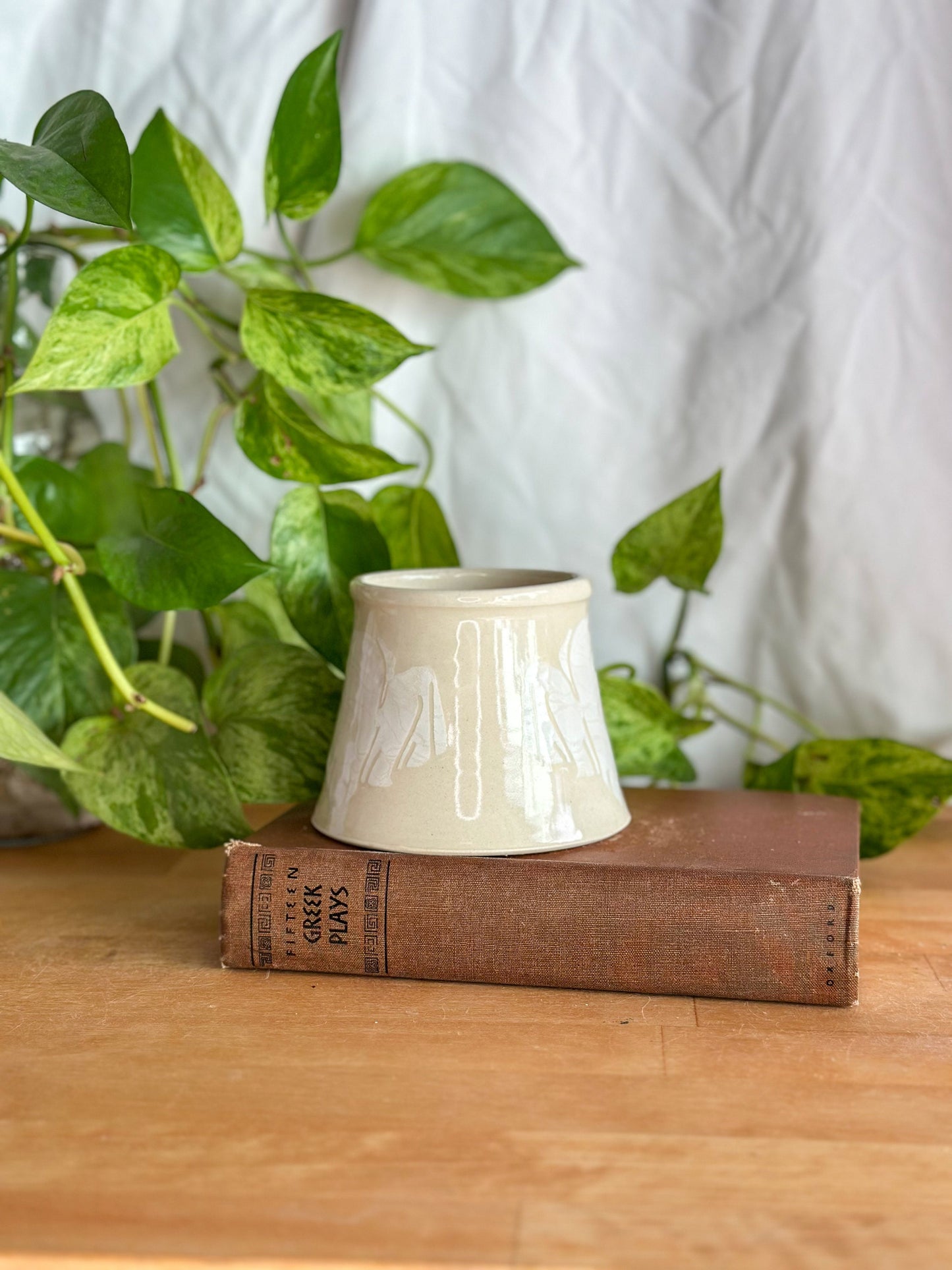 white mug with animal ghost