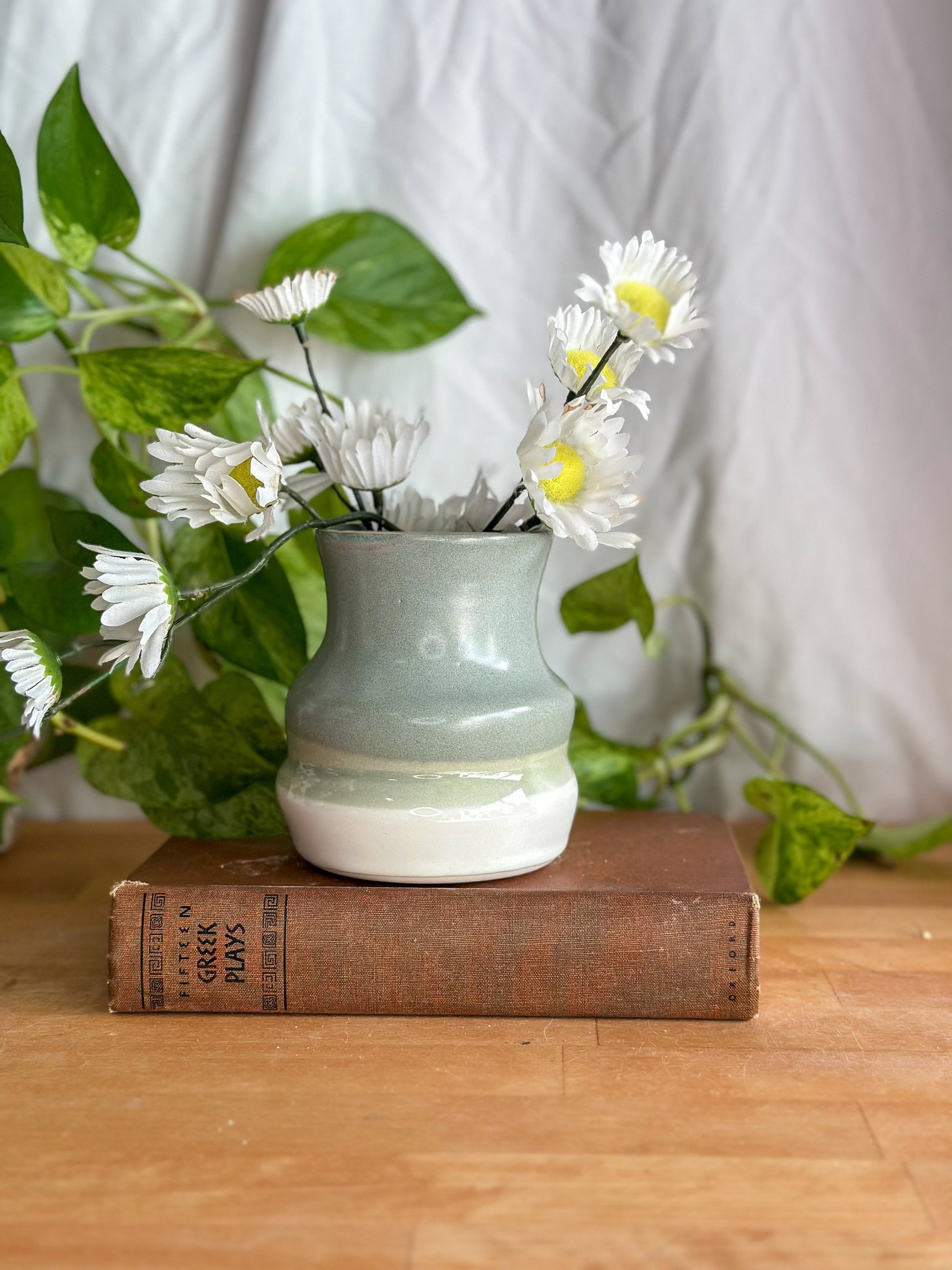 flowers in porcelain bud vase