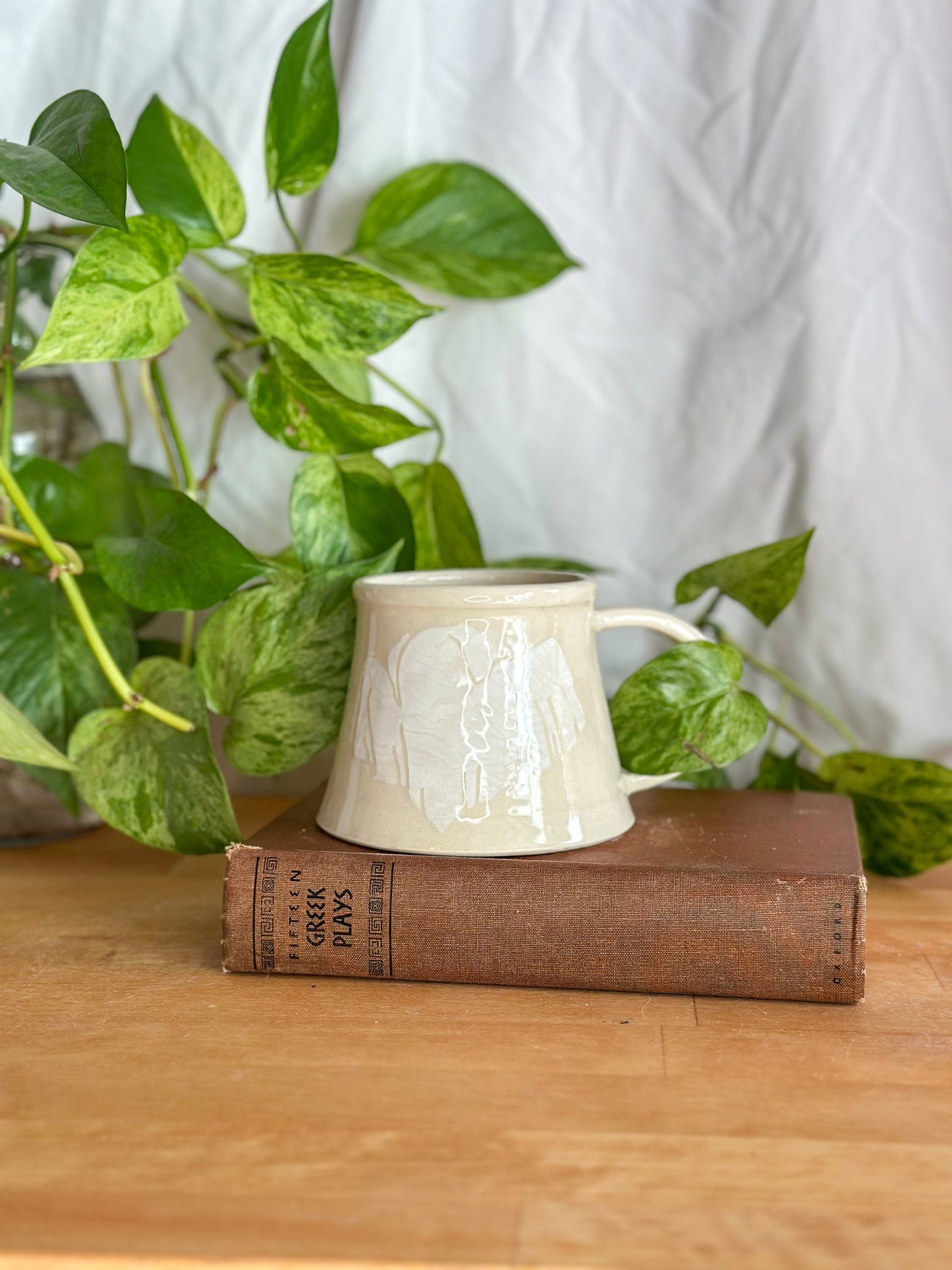 spooky ghost dog latte mug