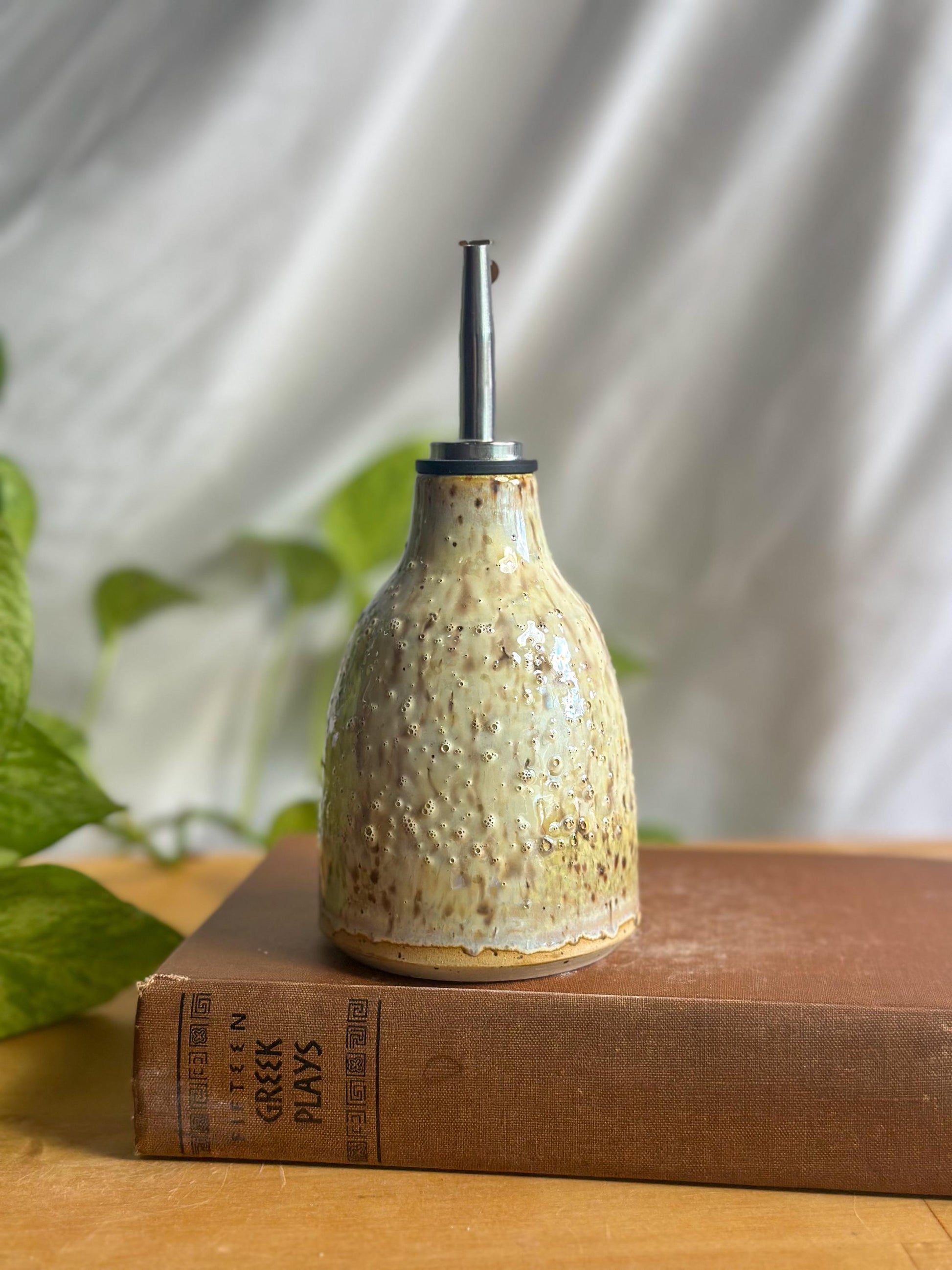 textured ceramic cruet