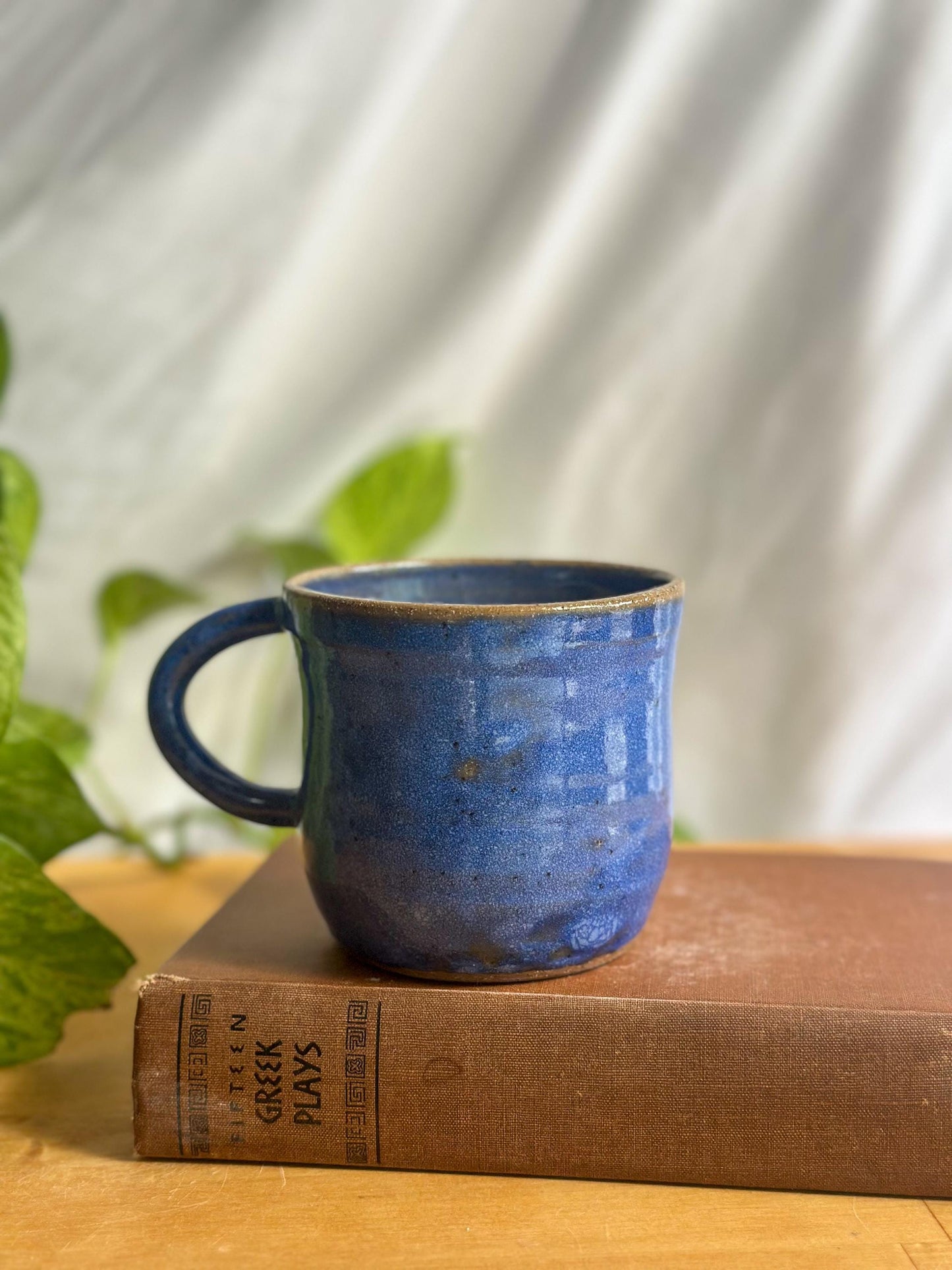 Warm Blue Pottery Cup