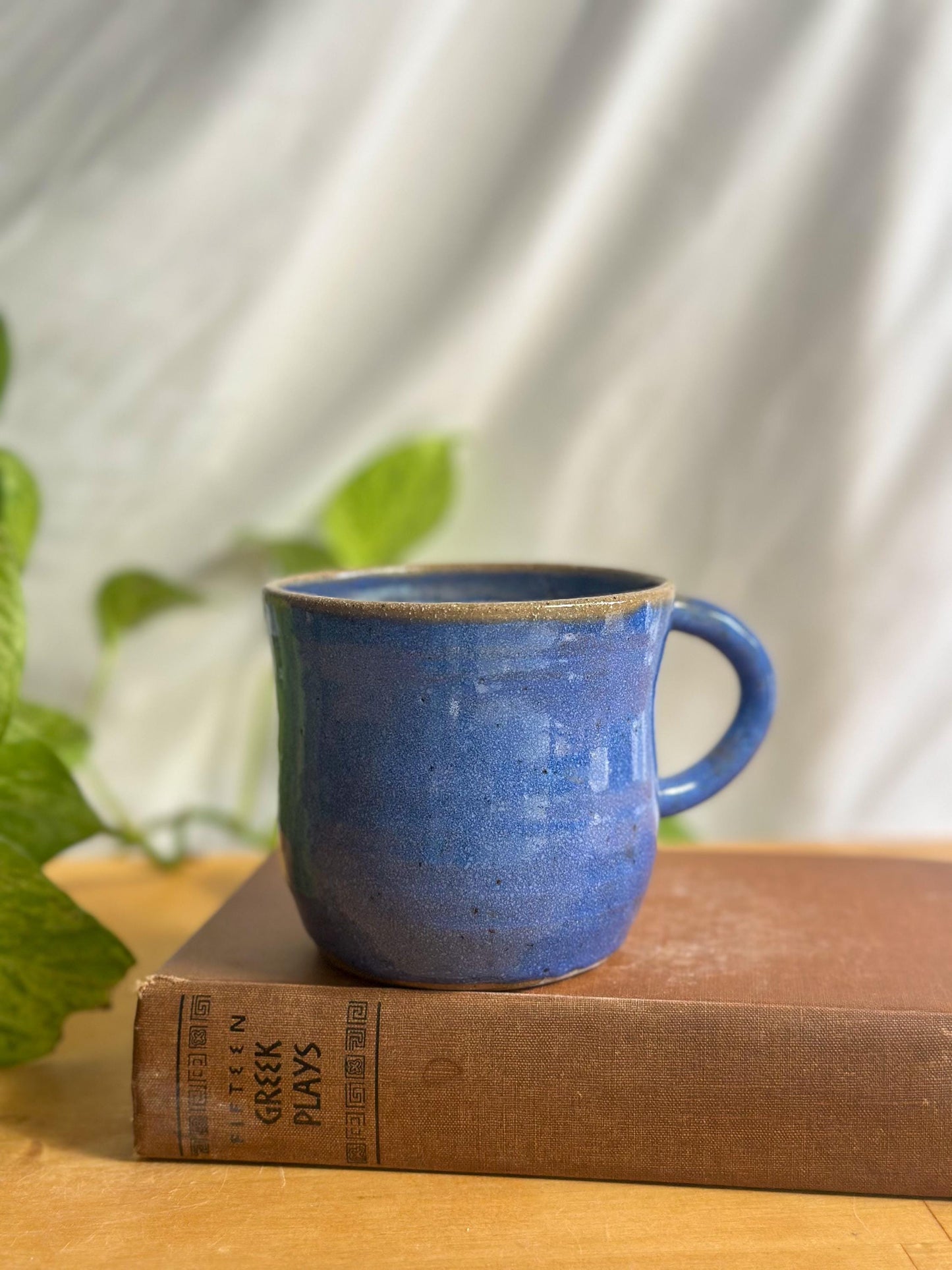 Warm Blue Pottery Cup