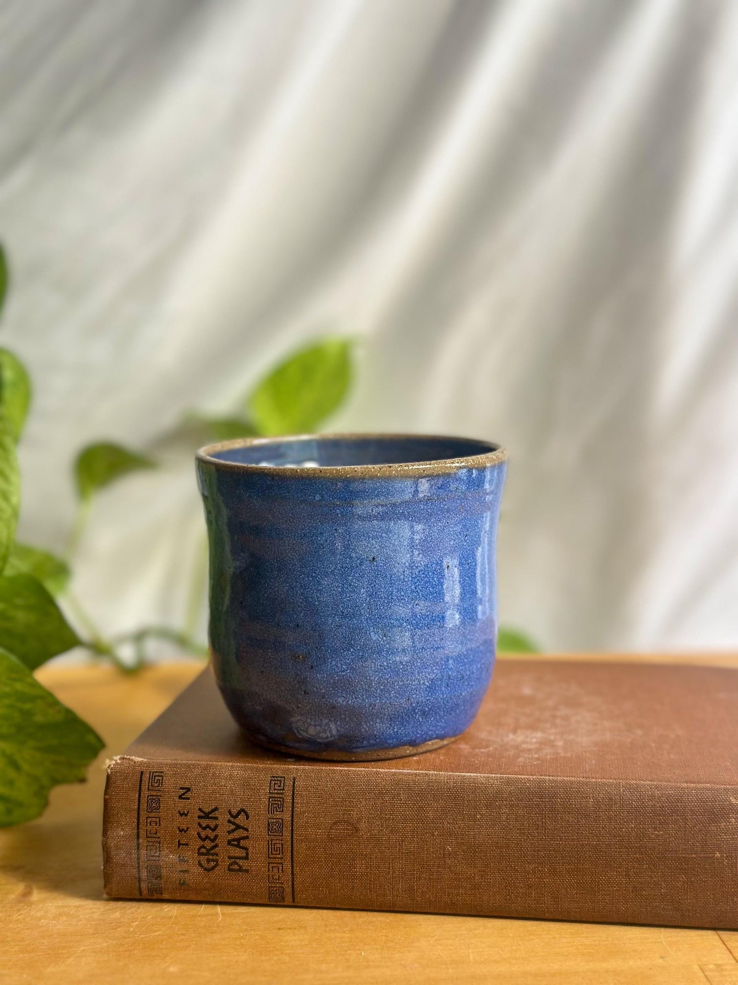 Warm Blue Pottery Cup