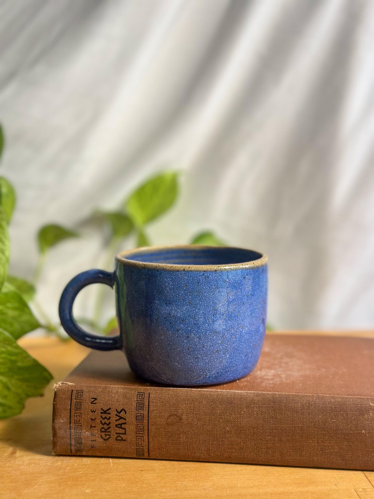 Warm Blue Pottery Cup