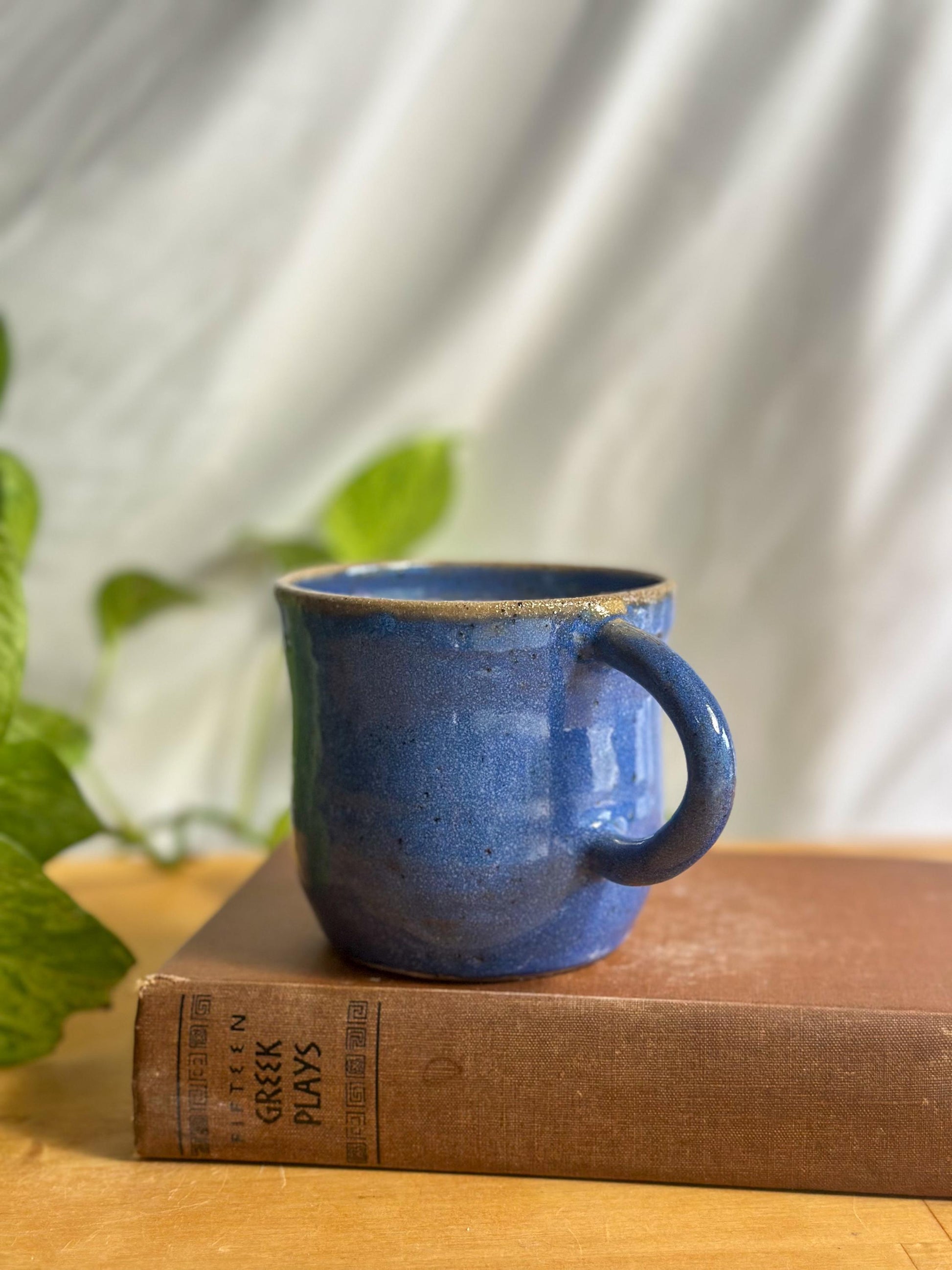 Warm Blue Pottery Cup