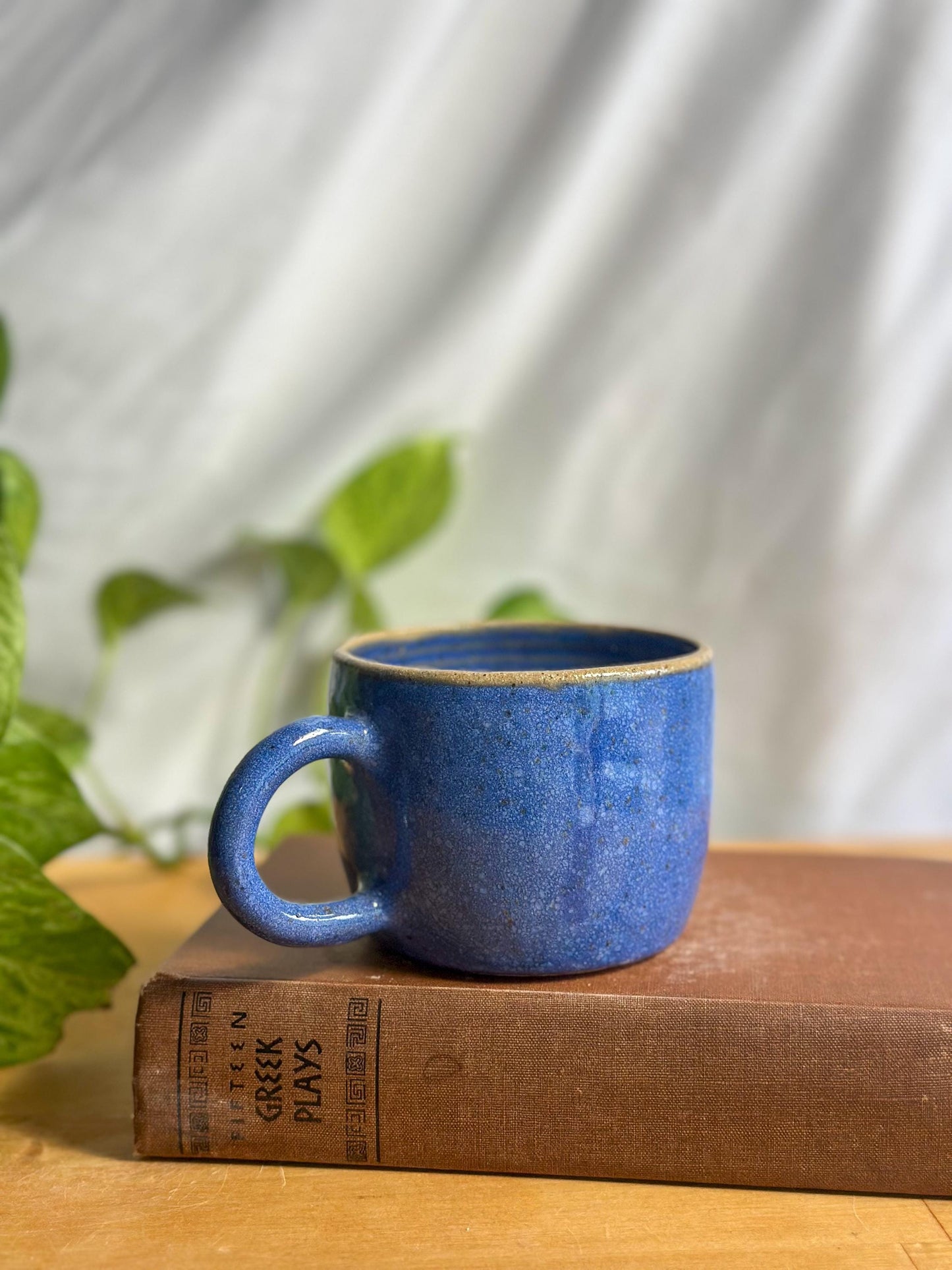 Warm Blue Pottery Cup