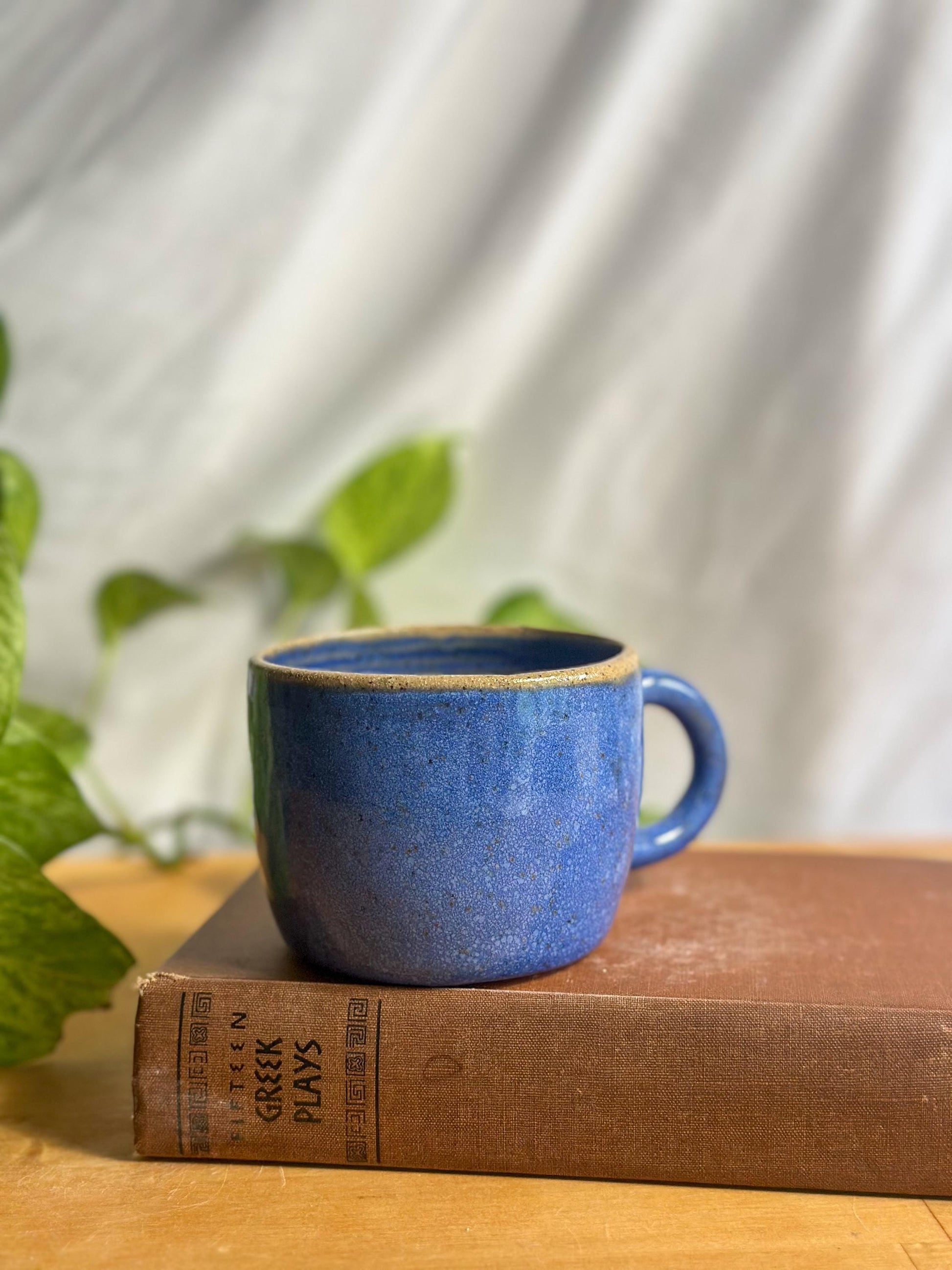 Warm Blue Pottery Cup