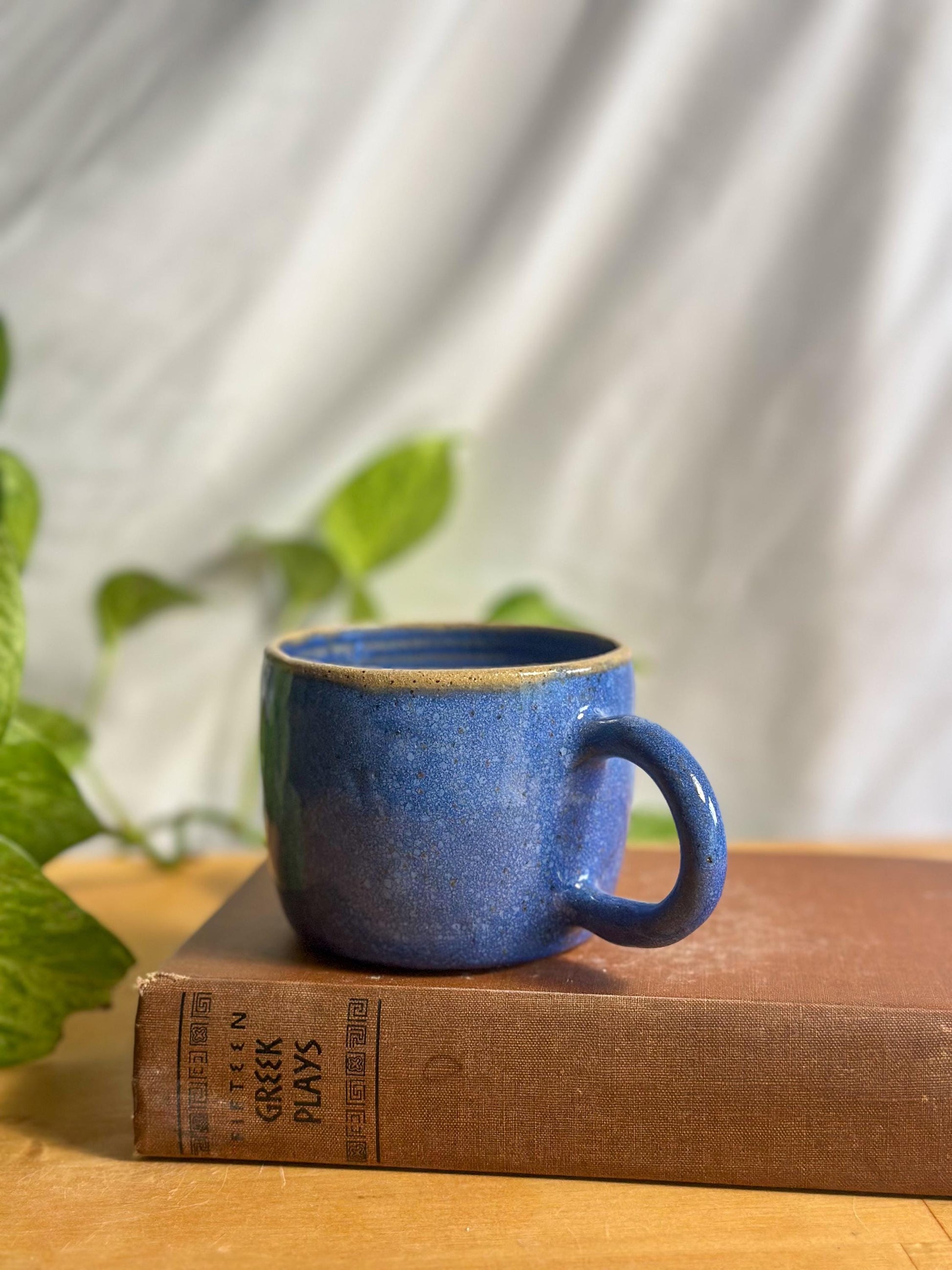 Warm Blue Pottery Cup