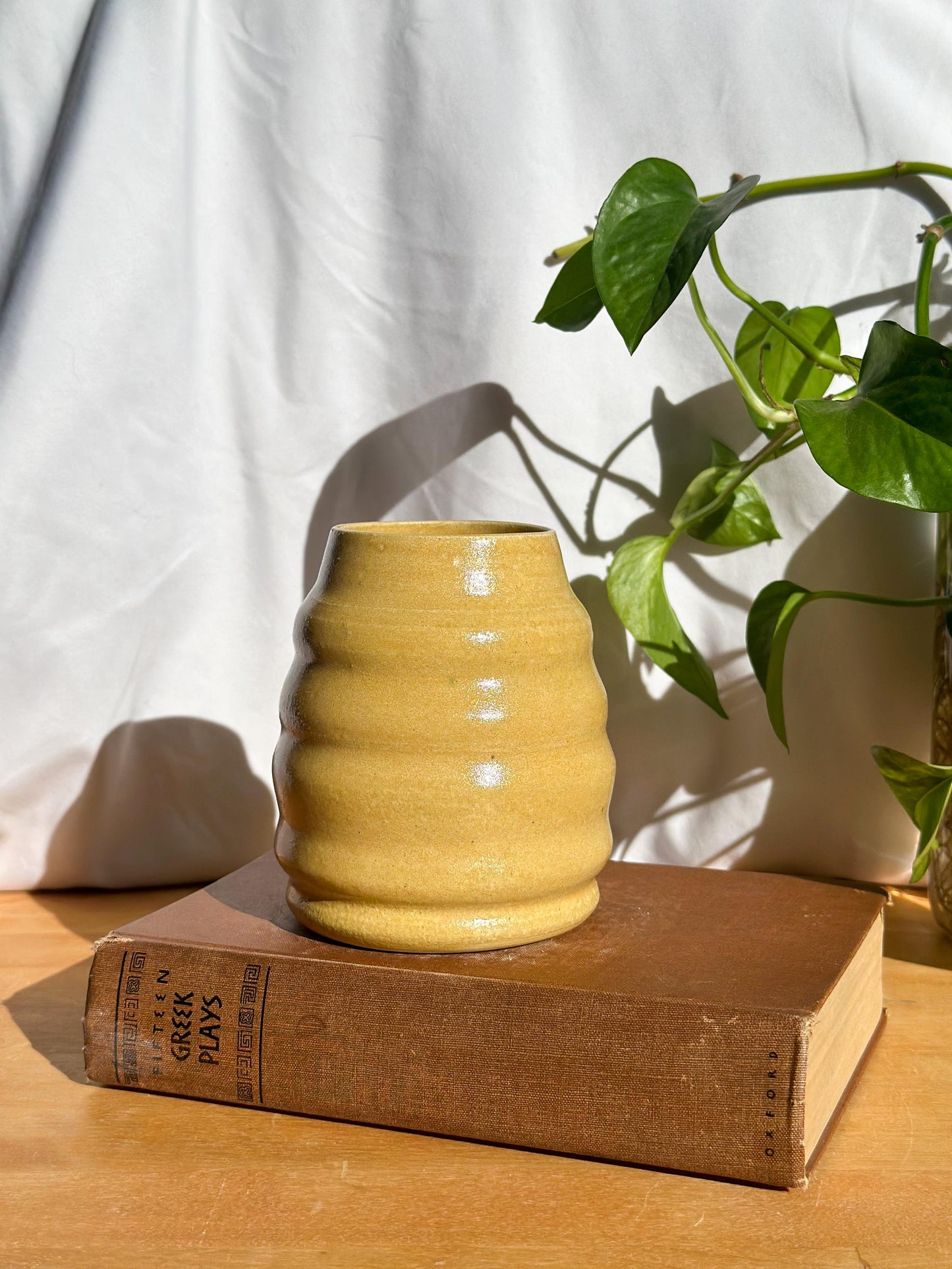 yellow wavy vase