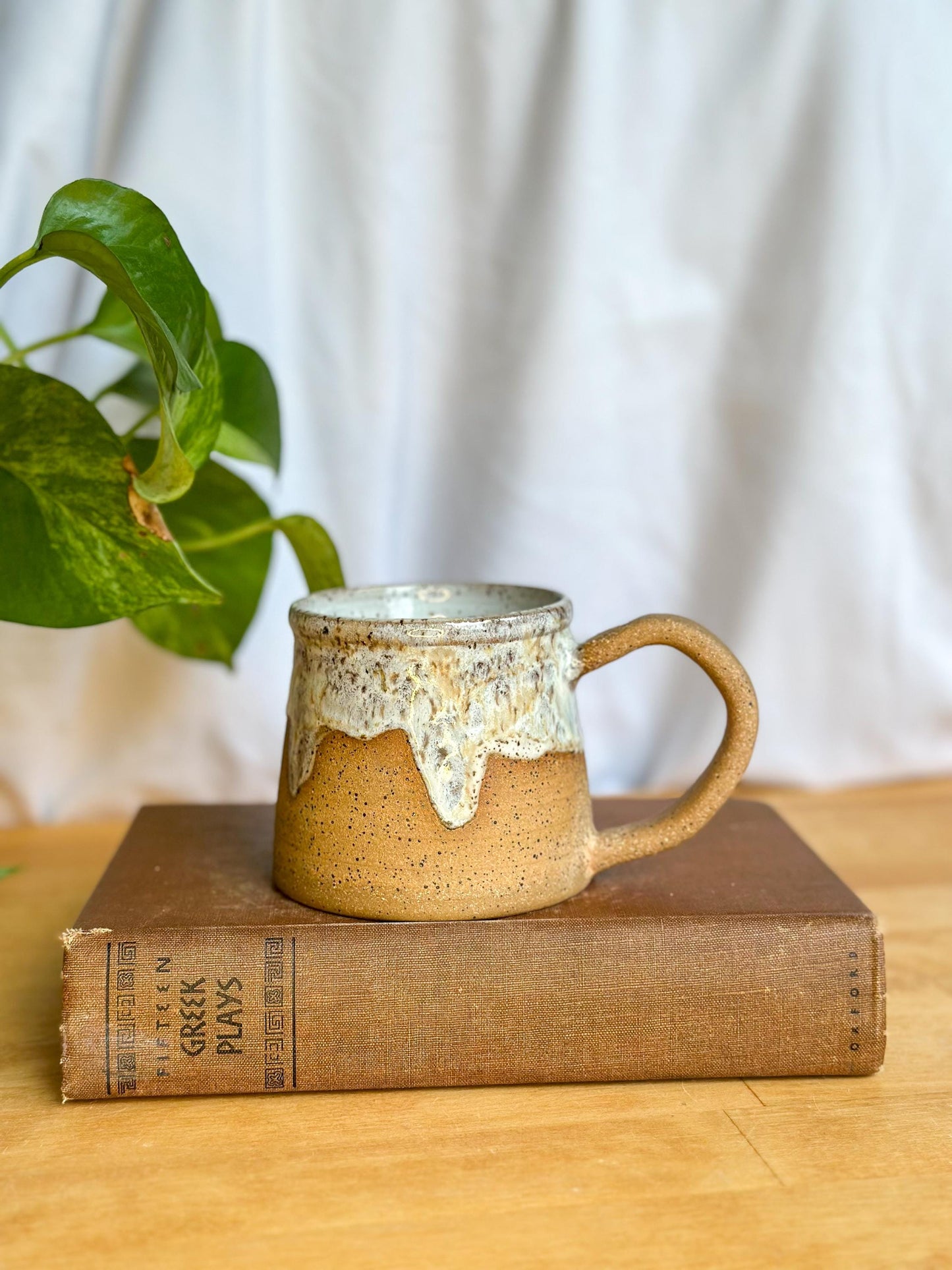 wide handled tea mug