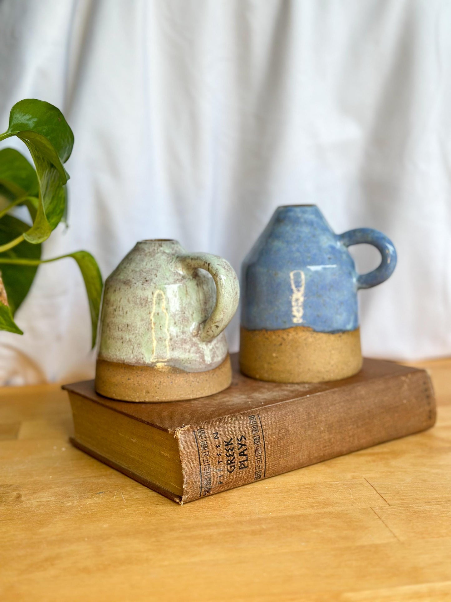 large oil cruet set handmade ceramic