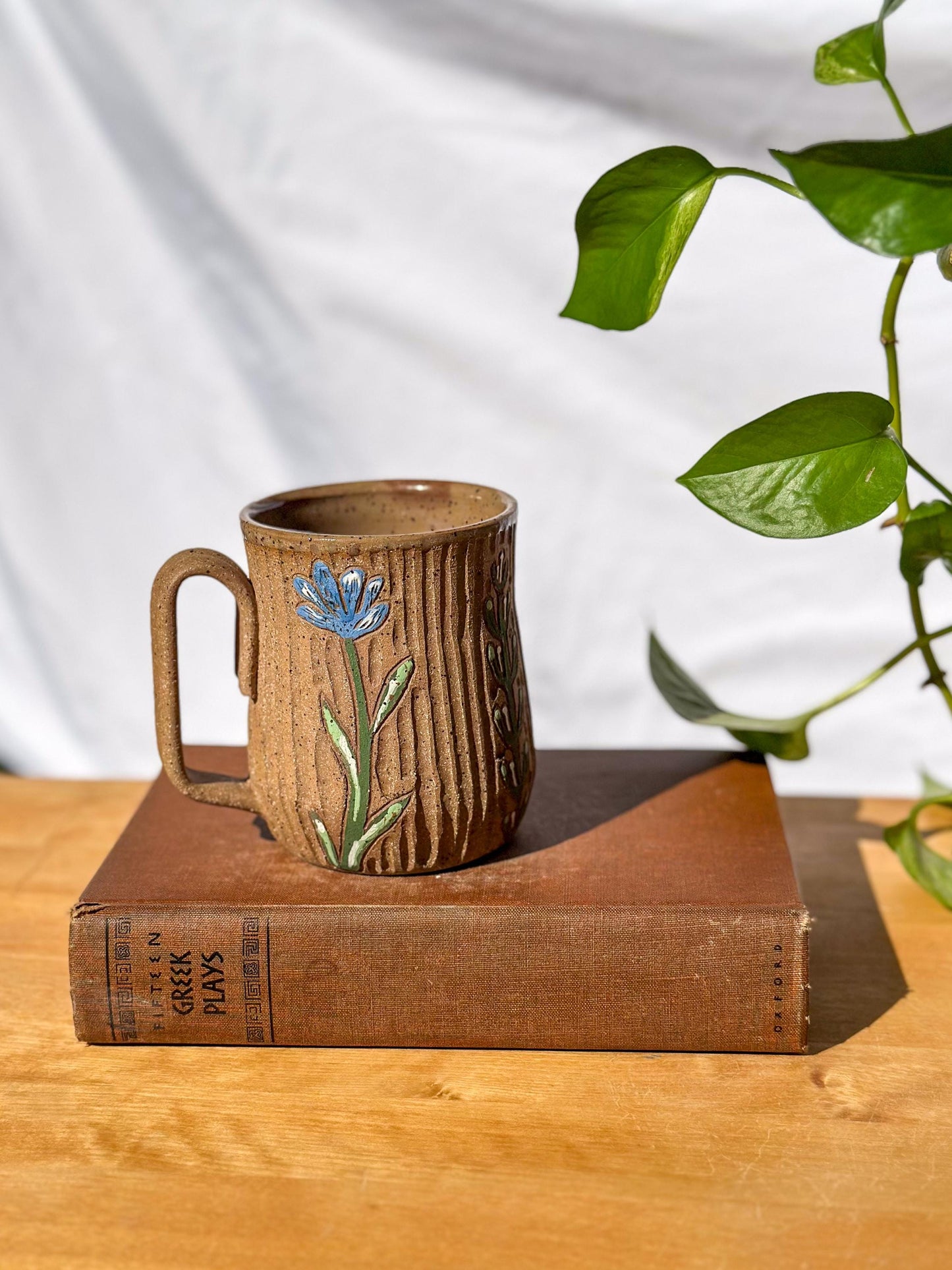 Wildflower Vertical Carved Mug