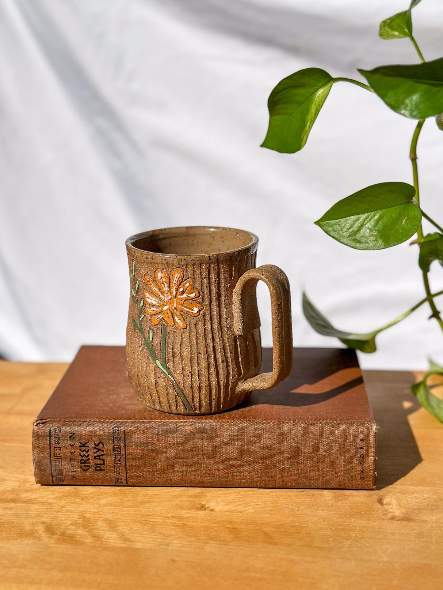 Wildflower Vertical Carved Mug