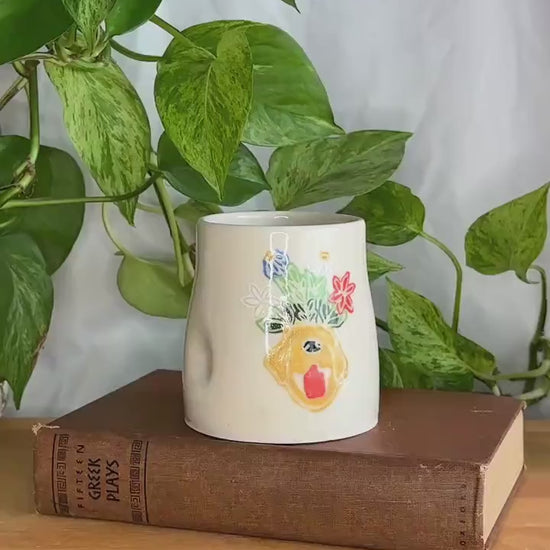 puppy dog with flower crown coffee tumbler