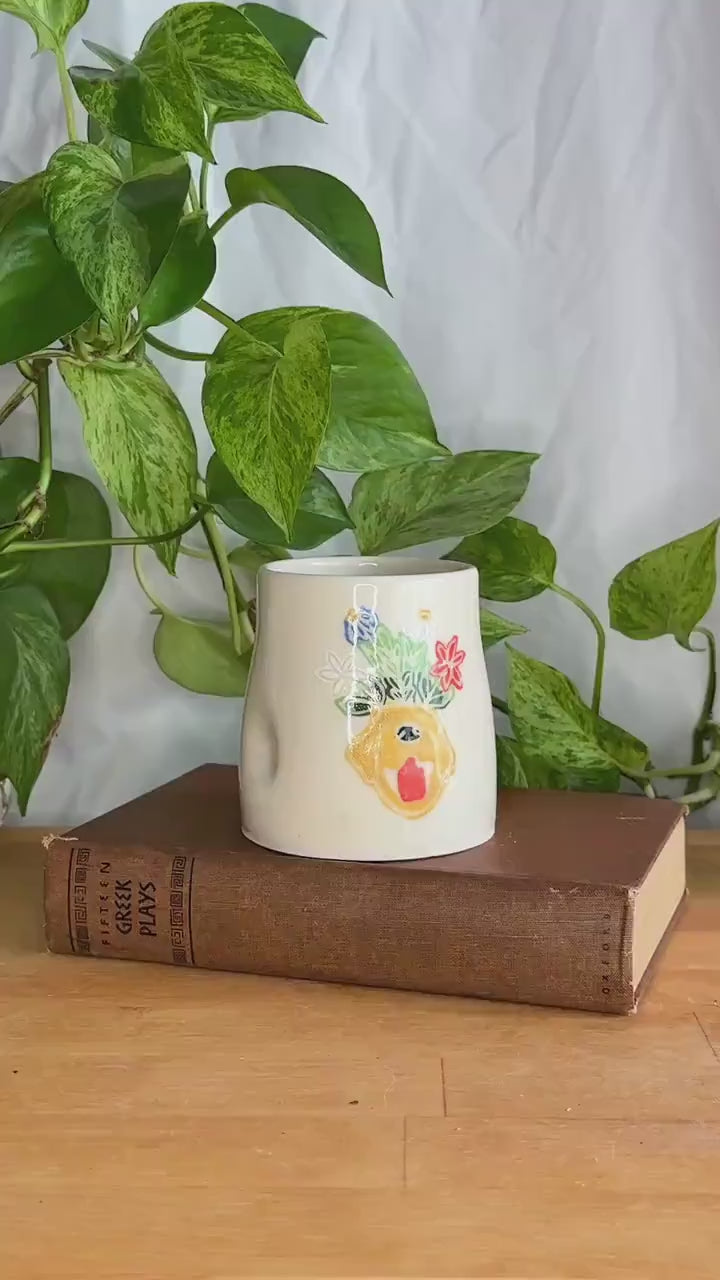 puppy dog with flower crown coffee tumbler