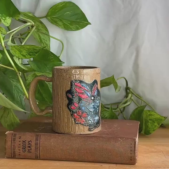 floral mouse character mug